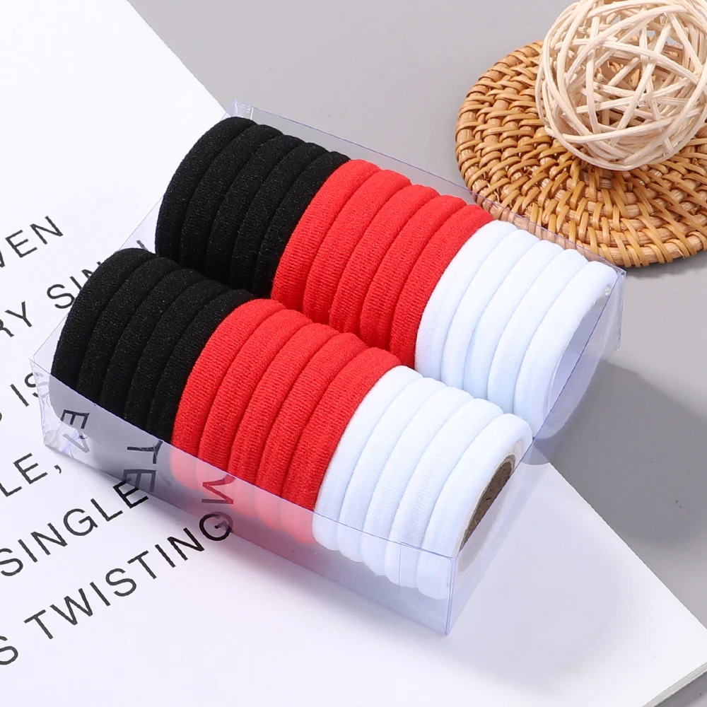 30Pcs/Set Women Elastic Hair Bands Girls Colorful Nylon Rubber Bands Headband Scrunchies Kids Ponytail Holder Hair Accessories