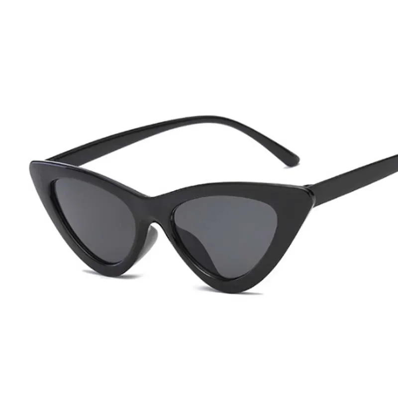 Cute Sexy Vintage Cat Eye Sunglasses Woman Small Black White Triangle Retro Ladies Sun Glasses Leopard Female Oculos De Sol