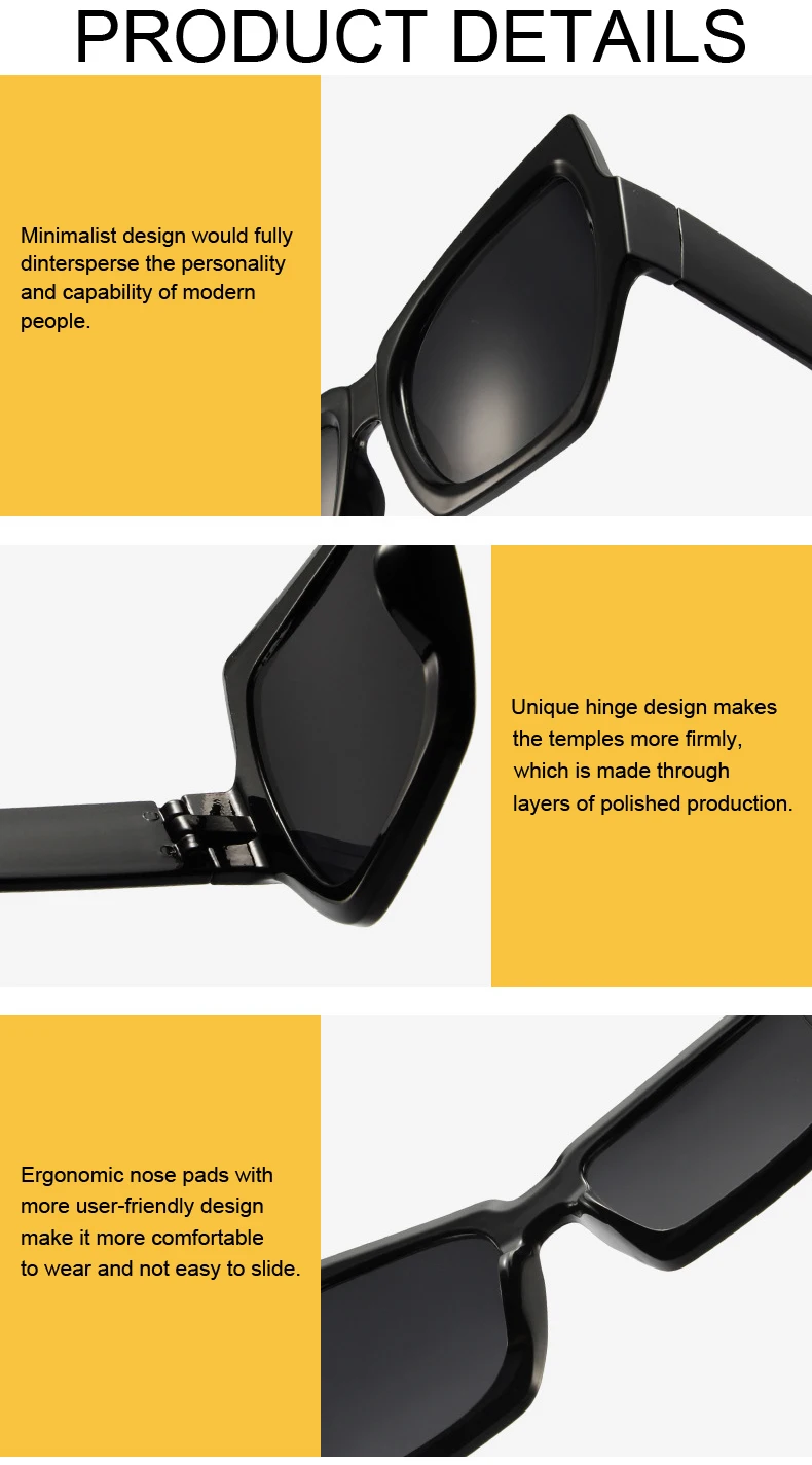 New Fashion Irregular Square Sunglasses Man Fashion Brand Designer Personality Sun Glasses Male UV400 Oculos De Sol