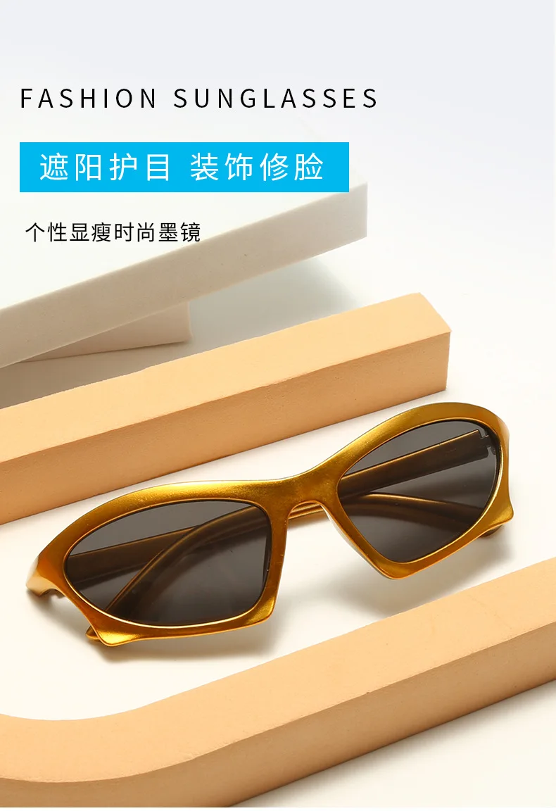 New Y2K Sports Sunglasses Women Trends Punk Sun Glasses Men Retro 2000's Luxury Brand One Piece Special-Shaped Gafas De Sol