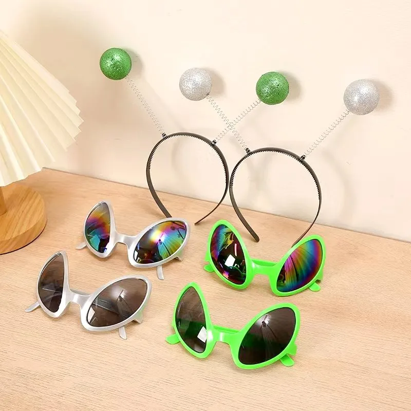 New Alien Glasses Funny Holiday Party Sunglasses Halloween Adults Kid Party Supplies Rainbow Lenses ET Sun Glasses Shades