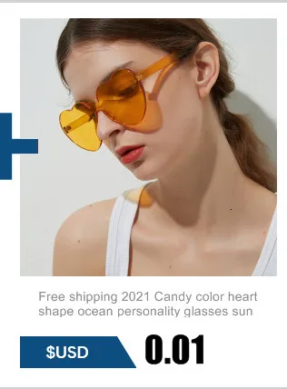 Free shipping 2023 Candy color heart shape ocean personality glasses sunglasses