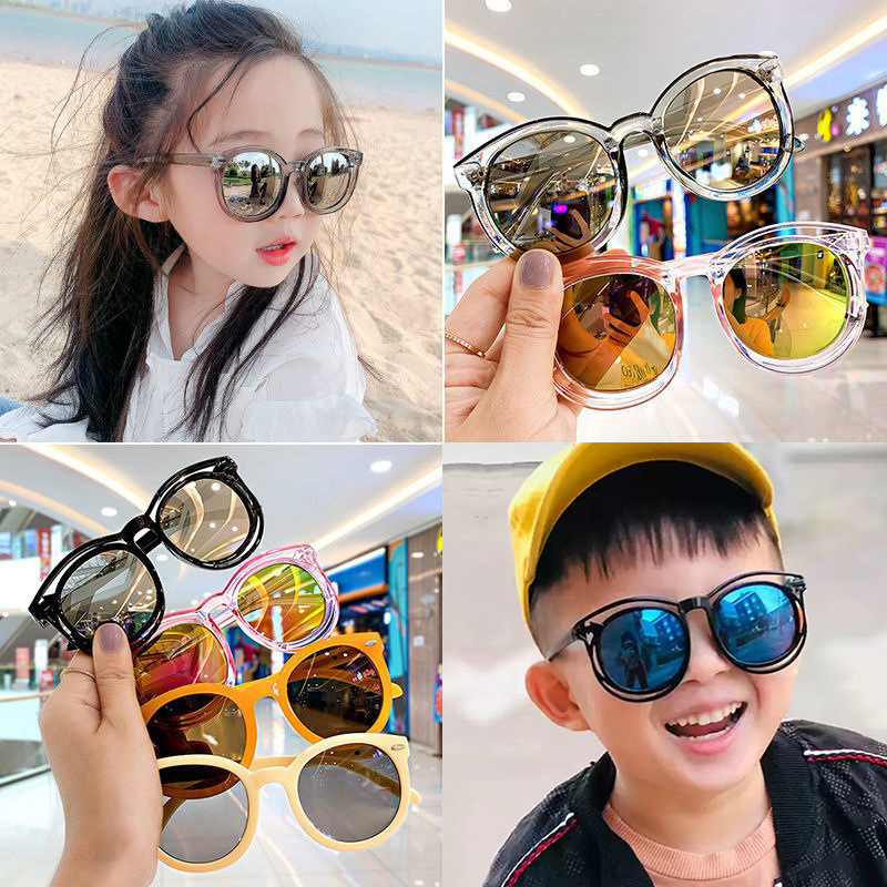 New Kids Fashion Sunglasses Cute Boy Square Sun Glasses Silicone Flexible Children Glasses Vintage Boys Girls Shades Eyewear