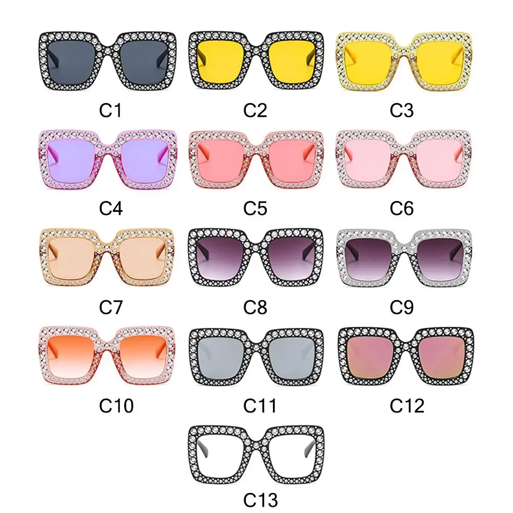 Luxury Children Fashion Sunglasses For Boys Girls Kids Sparkling Rhinestone Stylish Goggles Square Sun Glasses Decorative UV400