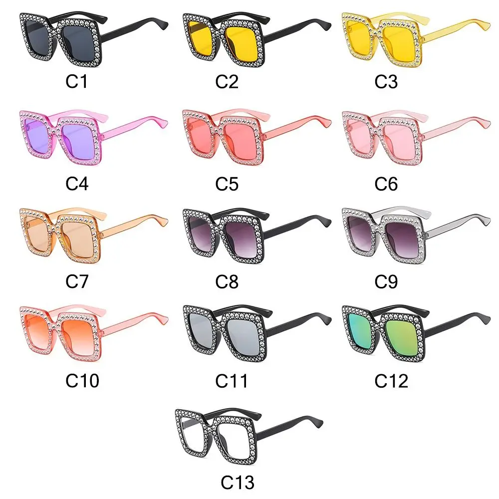 Luxury Children Fashion Sunglasses For Boys Girls Kids Sparkling Rhinestone Stylish Goggles Square Sun Glasses Decorative UV400