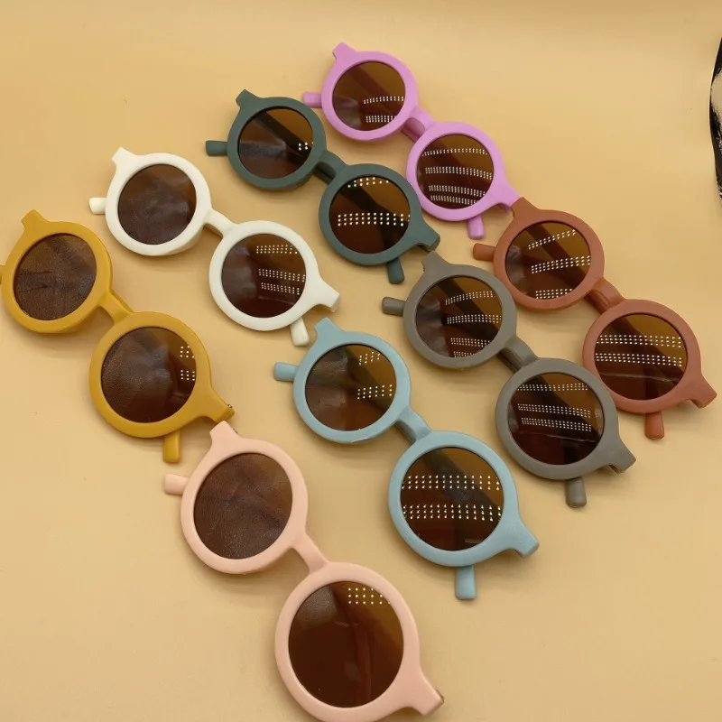 New Children Sunglasses Circular Shading Kids Sun Glasses UV Protection Retro Baby Photo Catwalk Glasses