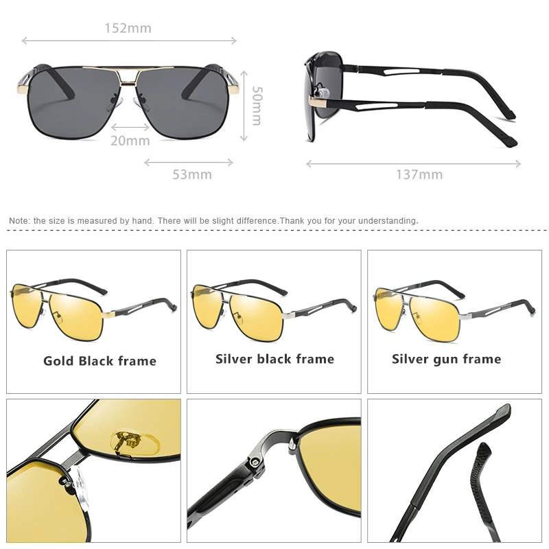 Chameleon Photochromic Night Vision Polarized Sunglasses Outdoor Day And Night UV400 Change Lens Men's Driving Sun Glasses