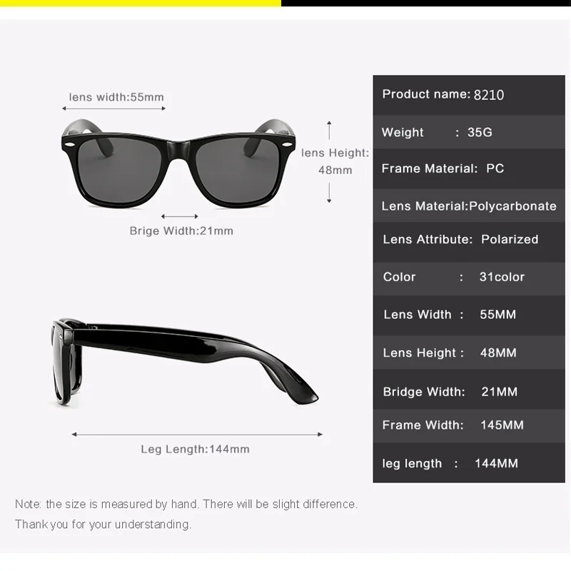 New Classic Polarized Sunglasses Fashion Men Women Square Sun Glasses Anti-glare Goggle Travel Fishing Cycling Sunglasses UV400