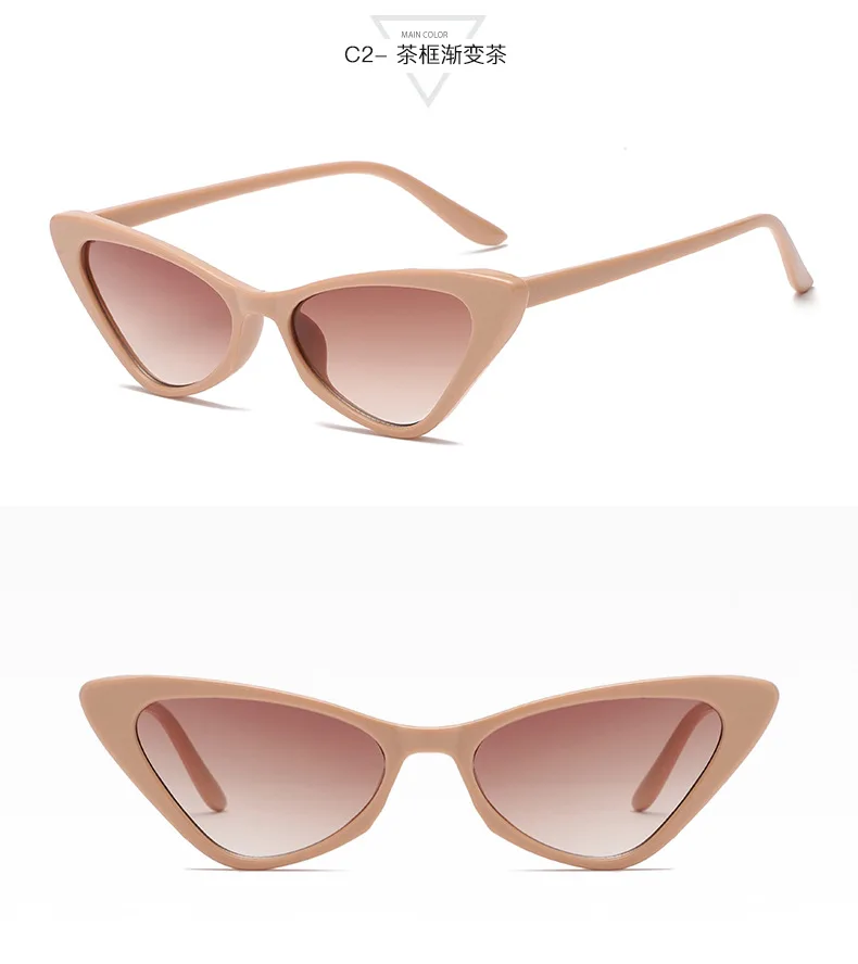 Fashion Women's Luxury Cat Eye Sunglasses Triangle Vintage Design UV400 Sun Glasses Unisex Classic Small Outdoor Goggle Shades