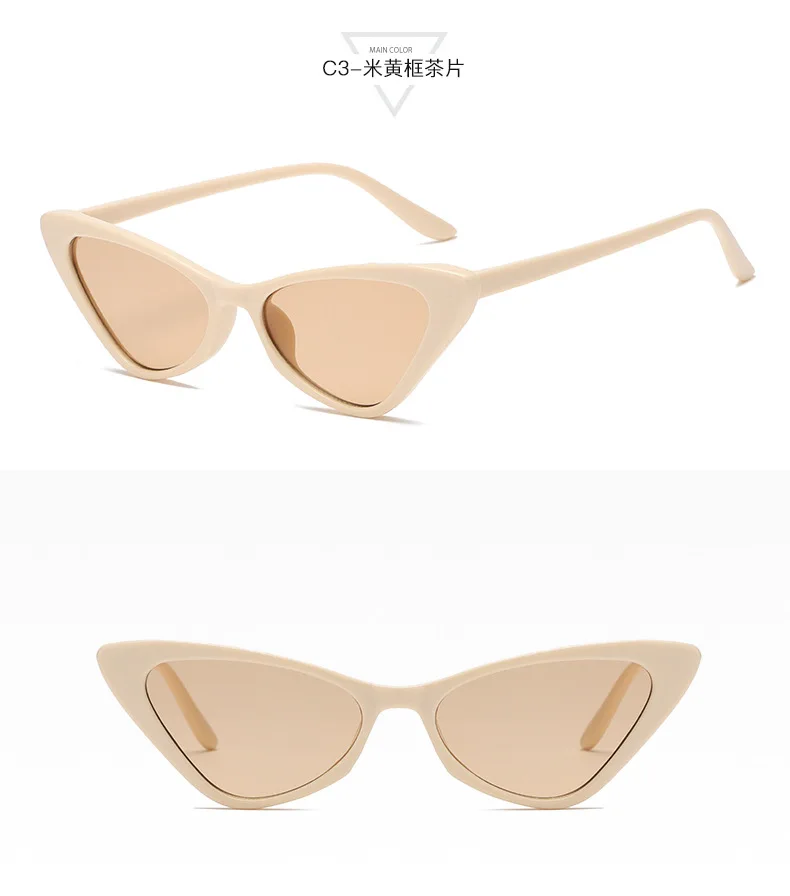 Fashion Women's Luxury Cat Eye Sunglasses Triangle Vintage Design UV400 Sun Glasses Unisex Classic Small Outdoor Goggle Shades