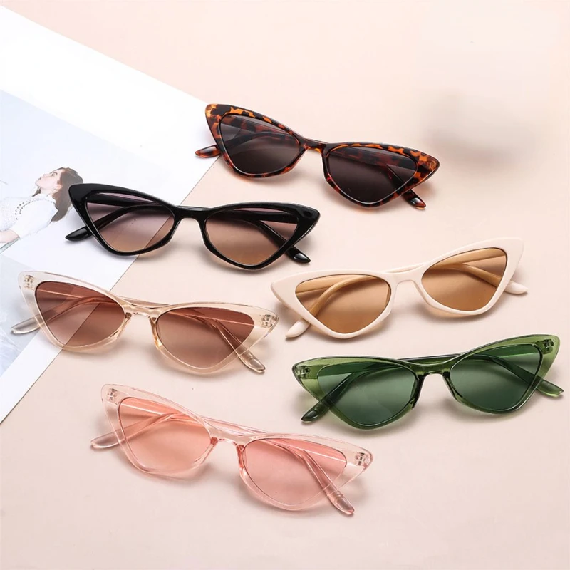 Fashion Women's Luxury Cat Eye Sunglasses Triangle Vintage Design UV400 Sun Glasses Unisex Classic Small Outdoor Goggle Shades