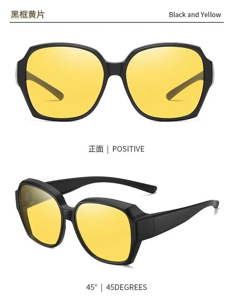 Men Women Vintage Anti-UV Sunglasses Unisex Wear Over Myopia Prescription Eyewear Outdoor Travel Fit Over Sun Glasses for Sports