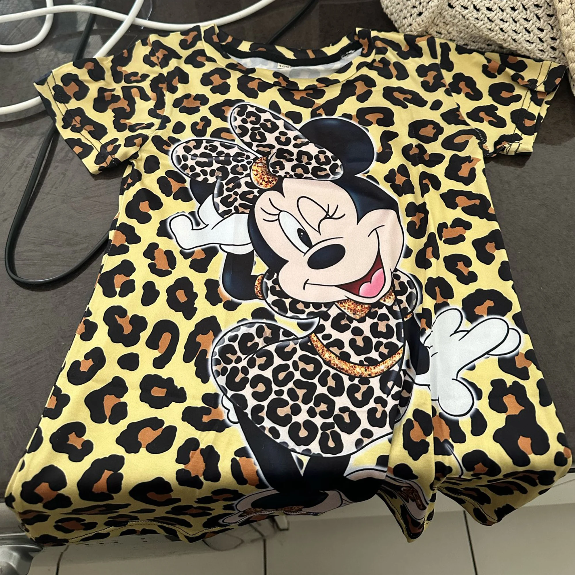 Hot sale Disney Stitch printed children's dress birthday party girls princess dresses summer casual soft kids cute clothing top