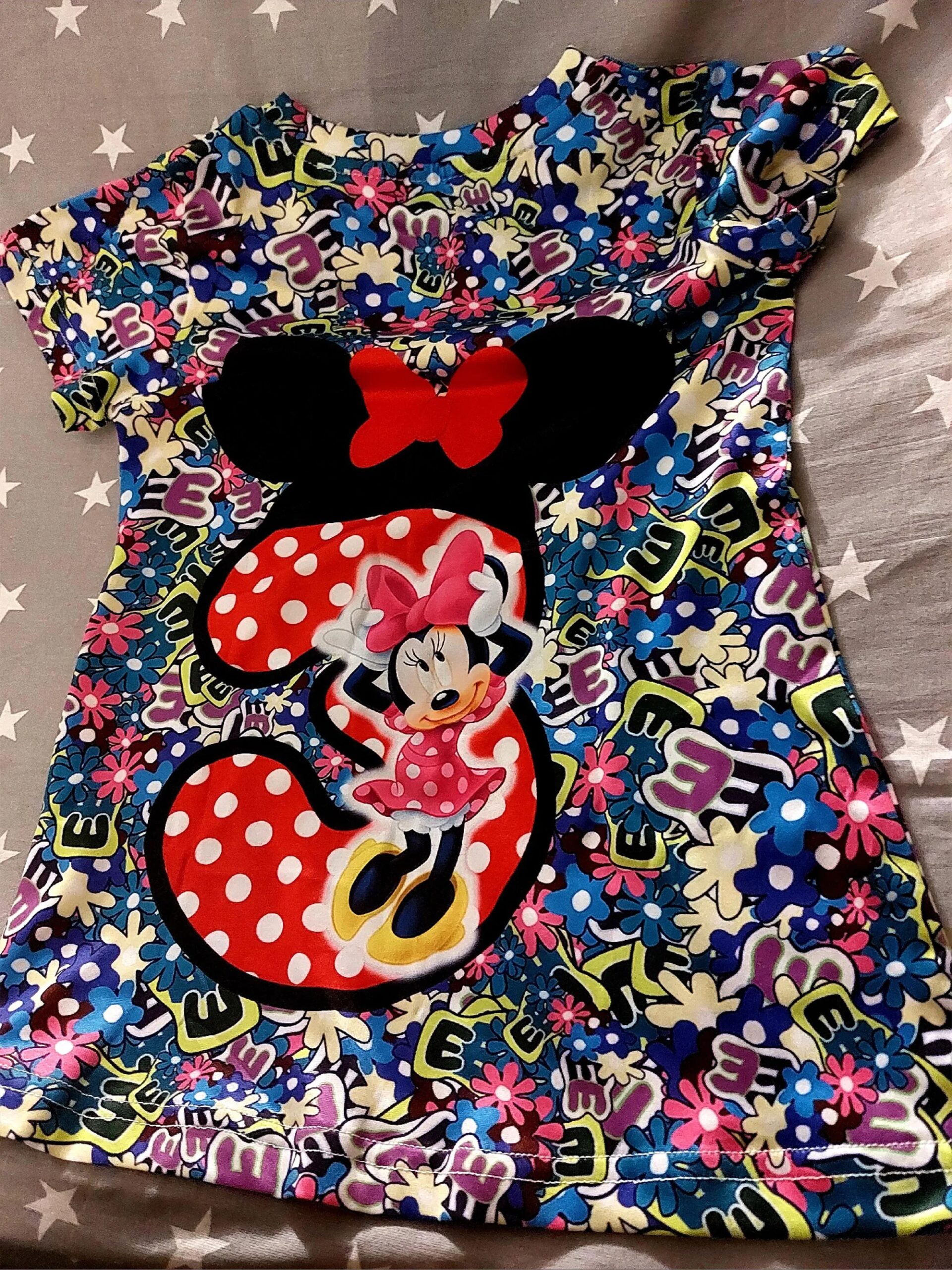 Hot sale Disney Stitch printed children's dress birthday party girls princess dresses summer casual soft kids cute clothing top