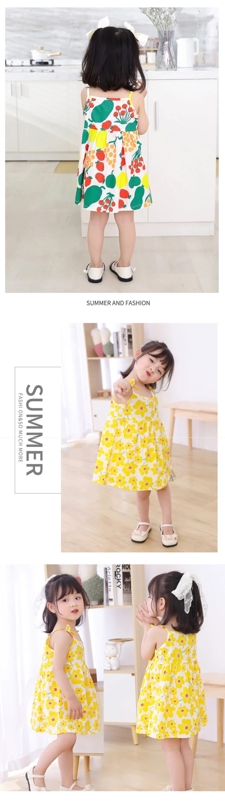 Summer Cute Girls Dress kids Girl Clothes Sleeveless Suspender Children's Clothing Princess Print Cotton Casual Dresses