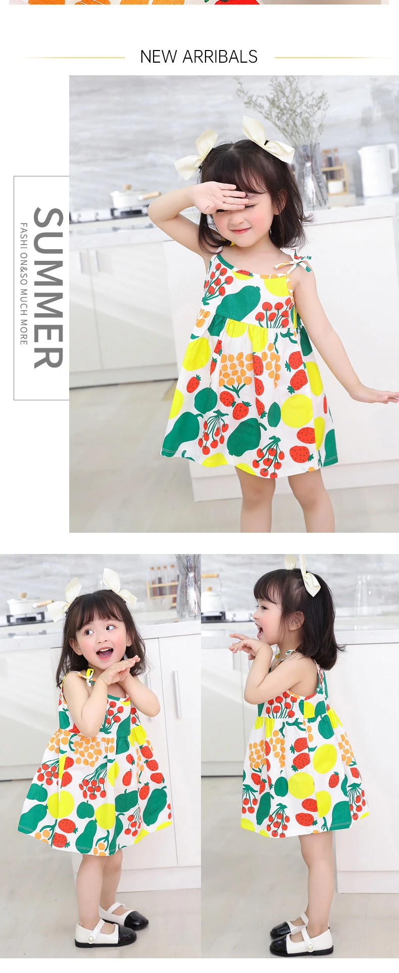 Summer Cute Girls Dress kids Girl Clothes Sleeveless Suspender Children's Clothing Princess Print Cotton Casual Dresses