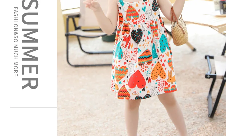 New Girl Dress Cotton Summer Crushed Flower Kids Clothes Children Flower Dresses Sleeveless Princess Party Outfit Kids Clothing