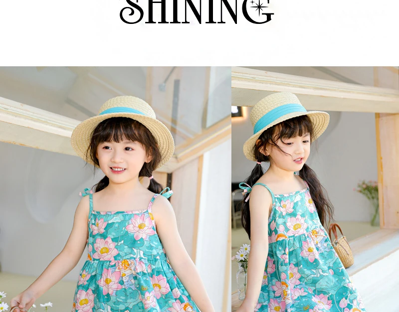 New Girl Dress Cotton Summer Crushed Flower Kids Clothes Children Flower Dresses Sleeveless Princess Party Outfit Kids Clothing