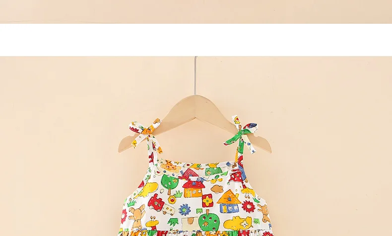 New Girl Dress Cotton Summer Crushed Flower Kids Clothes Children Flower Dresses Sleeveless Princess Party Outfit Kids Clothing