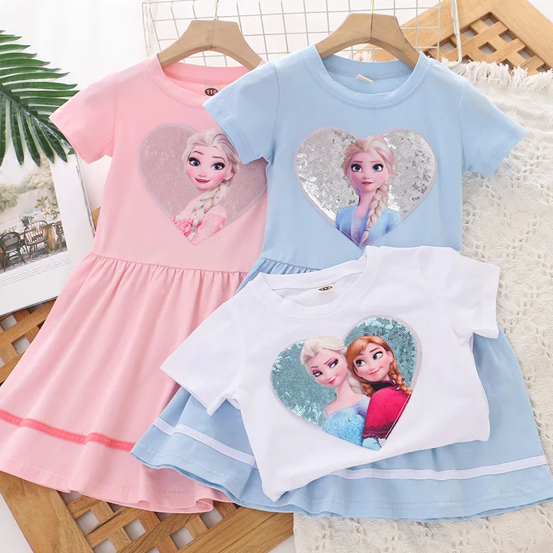 2025 New Disney Mermaid Ariel Princess Costume Kids Dress For Girls Cosplay Children Birthday Party Clothes Frozen Elsa Dress