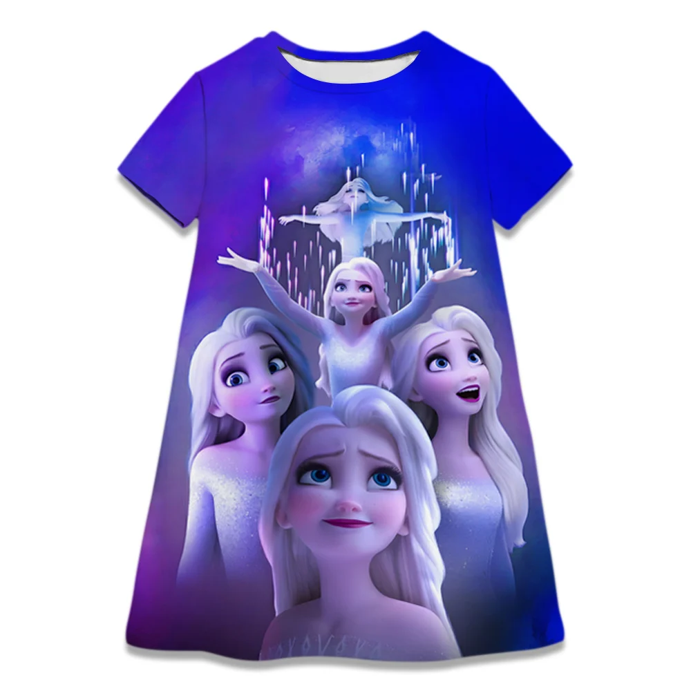 Hot Sale Kids Girl Cosplay Snow Queen Top Disney Frozen Elsa And Anna Princess Dress for 2-8 Years Girls Birthday Party Dresses