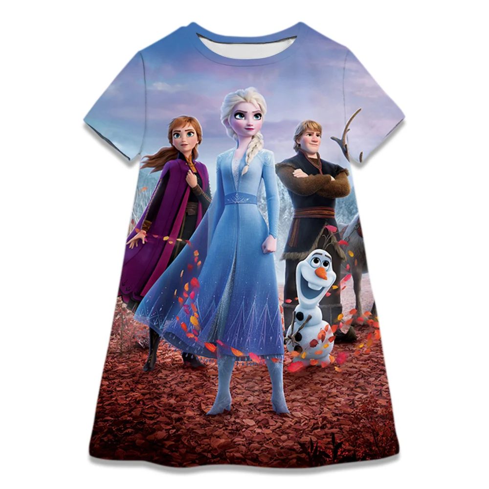 Hot Sale Kids Girl Cosplay Snow Queen Top Disney Frozen Elsa And Anna Princess Dress for 2-8 Years Girls Birthday Party Dresses