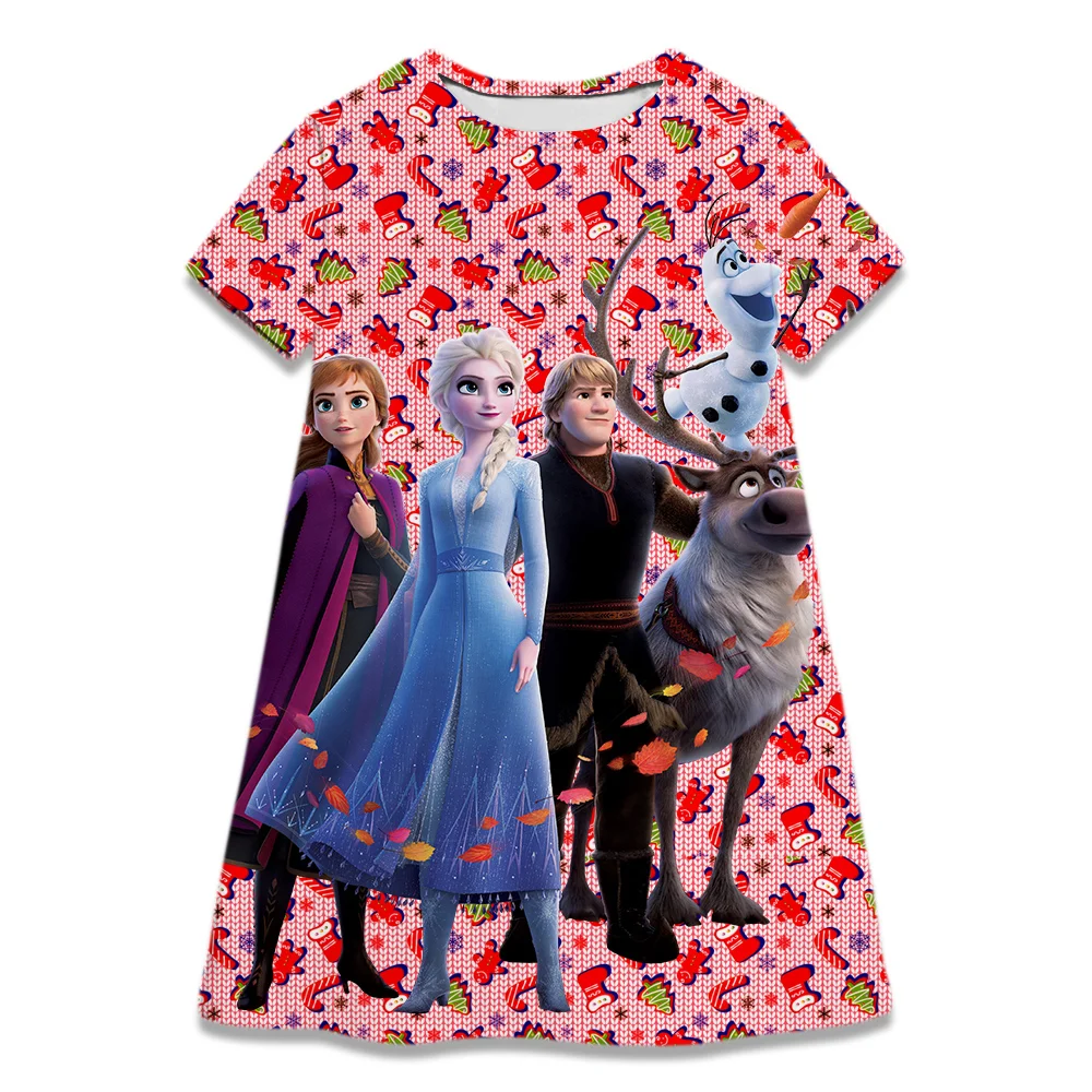 Hot Sale Kids Girl Cosplay Snow Queen Top Disney Frozen Elsa And Anna Princess Dress for 2-8 Years Girls Birthday Party Dresses