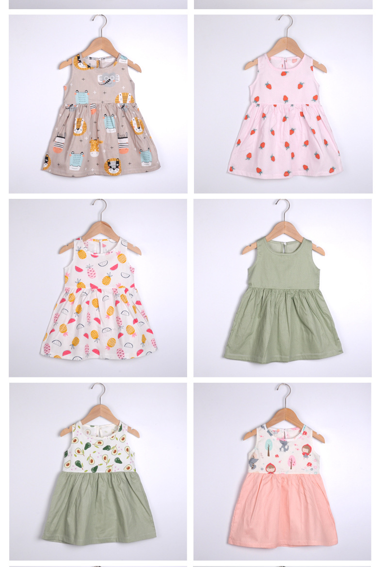 Girl Dress Cotton Summer Kids Clothes Girls Children Flower Dresses Sleeveless Princess Party Outfit Children's Clothing