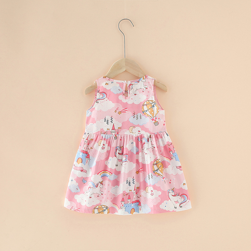 Girl Dress Cotton Summer Kids Clothes Girls Children Flower Dresses Sleeveless Princess Party Outfit Children's Clothing