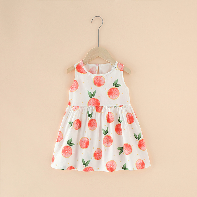 Girl Dress Cotton Summer Kids Clothes Girls Children Flower Dresses Sleeveless Princess Party Outfit Children's Clothing