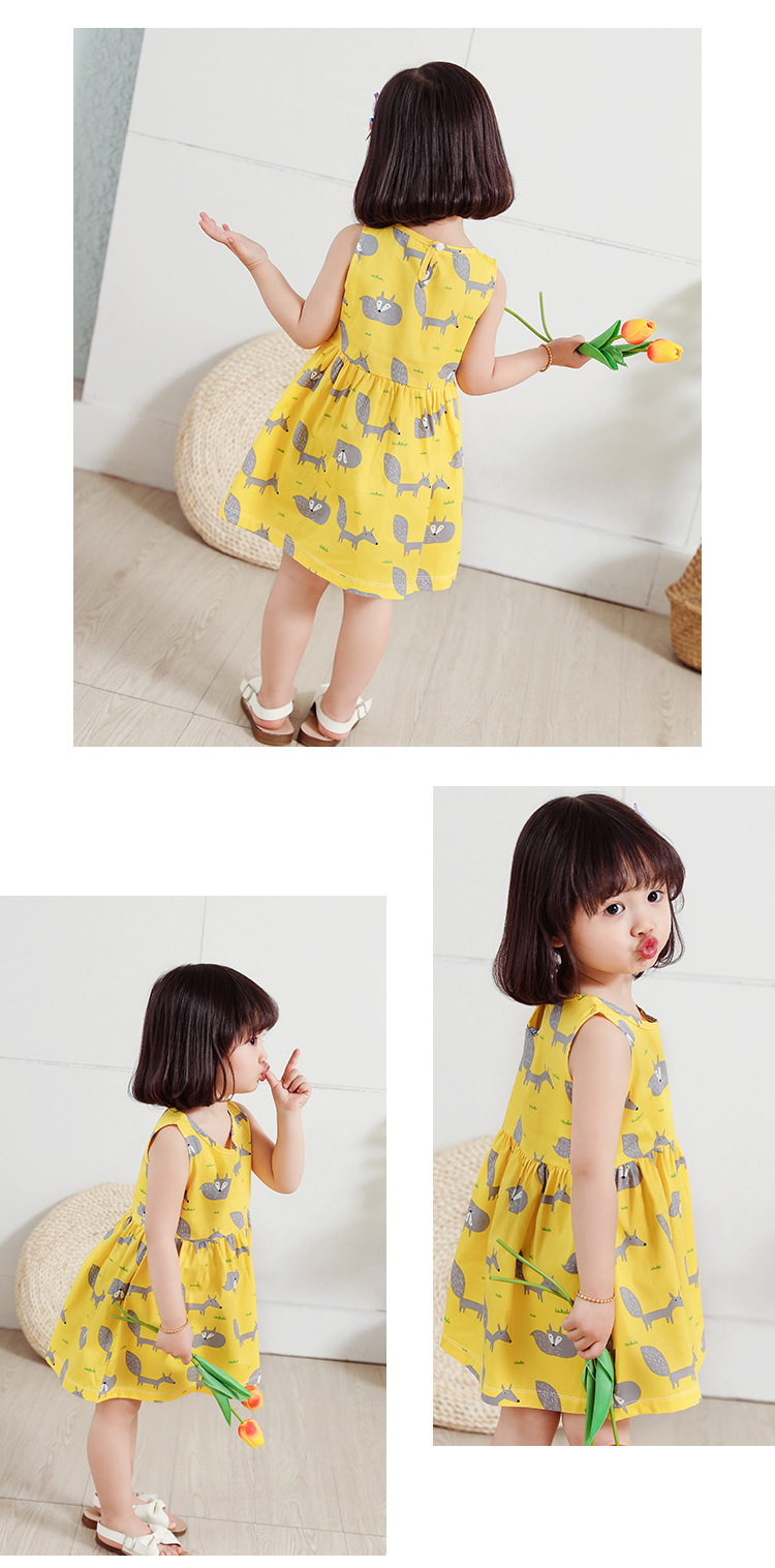 Girl Dress Cotton Summer Kids Clothes Girls Children Flower Dresses Sleeveless Princess Party Outfit Children's Clothing