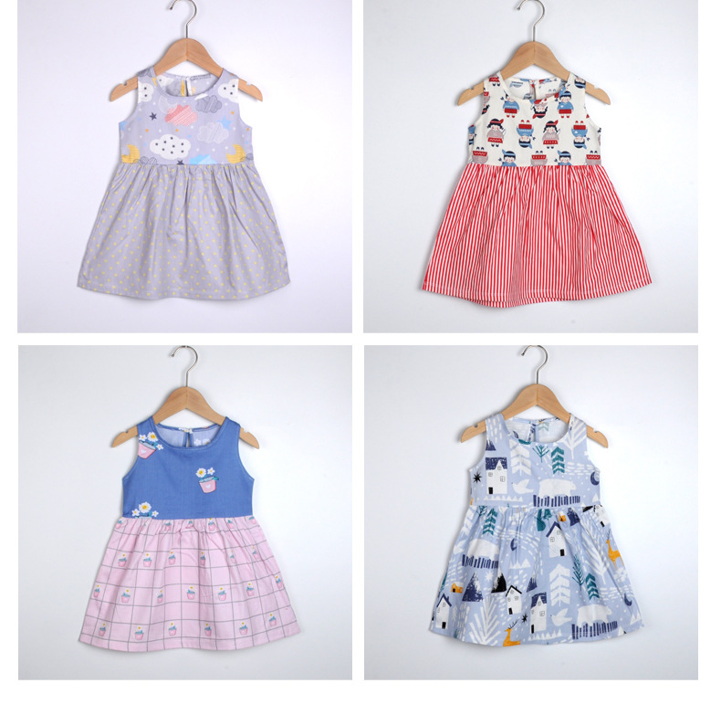 Girl Dress Cotton Summer Kids Clothes Girls Children Flower Dresses Sleeveless Princess Party Outfit Children's Clothing