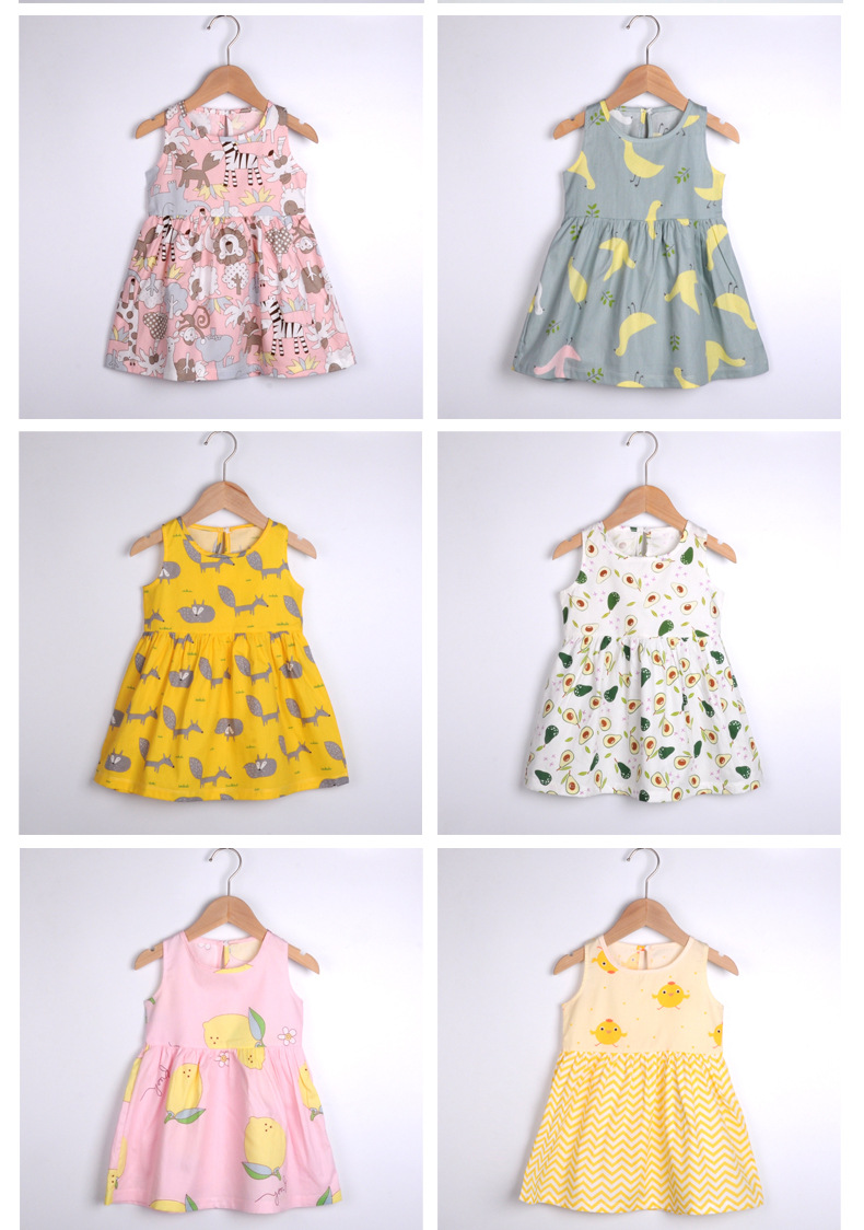 Girl Dress Cotton Summer Kids Clothes Girls Children Flower Dresses Sleeveless Princess Party Outfit Children's Clothing