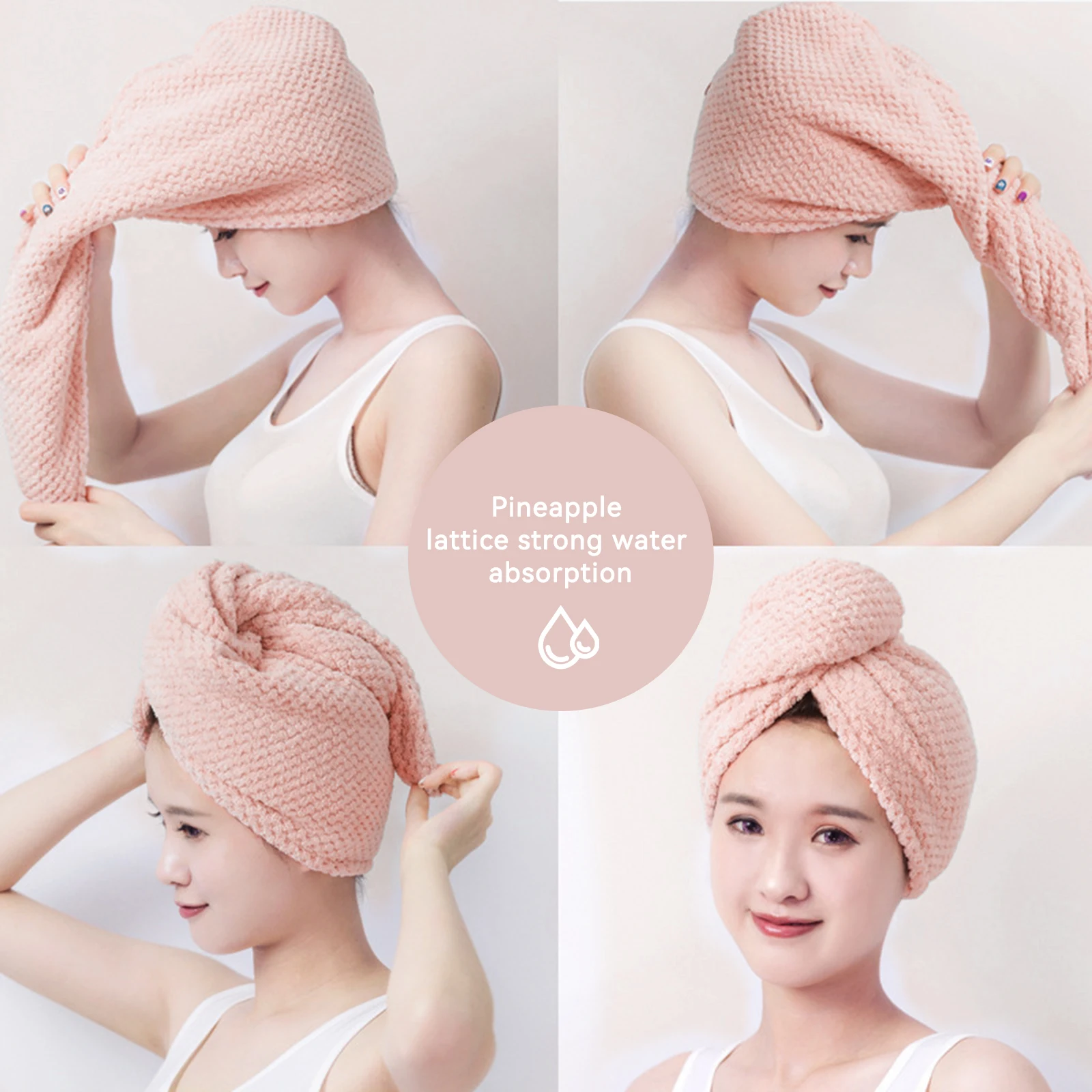 New Pearl Cotton Hair Towel Wrap Super Absorbent Quick Dry Hair Towels Microfiber Hair Hat Caps For Drying Curly Long Thick Hair