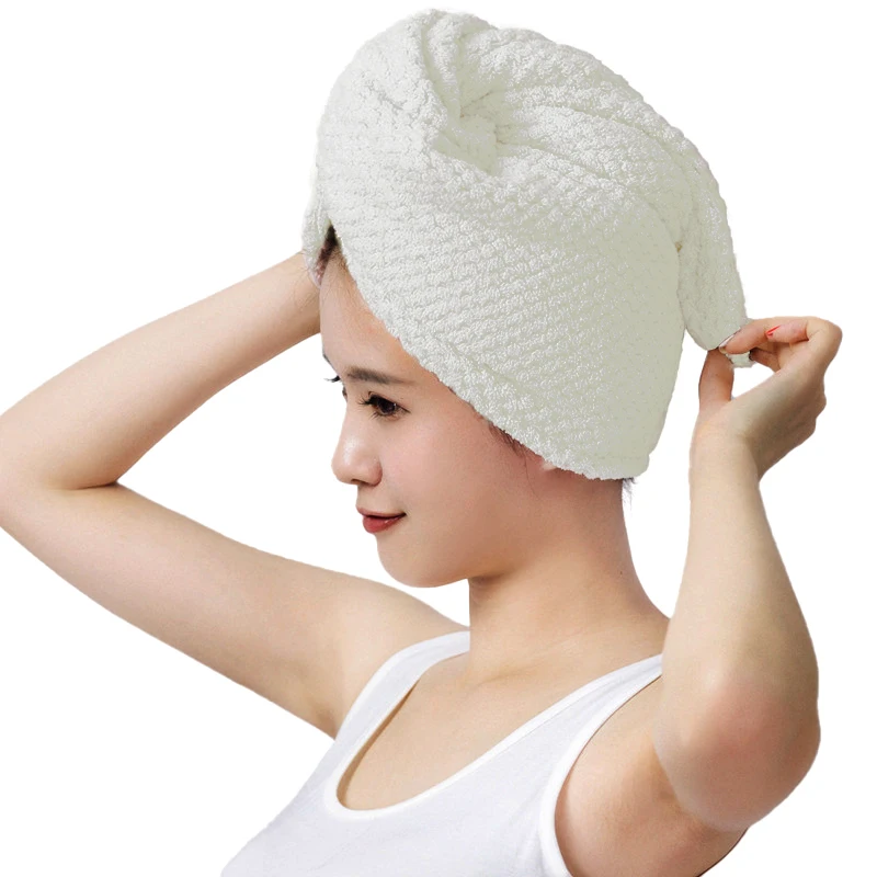 New Pearl Cotton Hair Towel Wrap Super Absorbent Quick Dry Hair Towels Microfiber Hair Hat Caps For Drying Curly Long Thick Hair