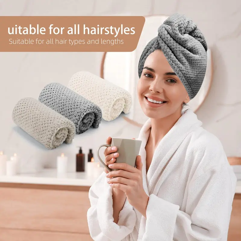 GoodTop Microfiber Hair Towel Hair Fast Dryer Waffle Towel Bath Simple Hat Quick Absorbent Shower Cap Turban Drying Women Towels