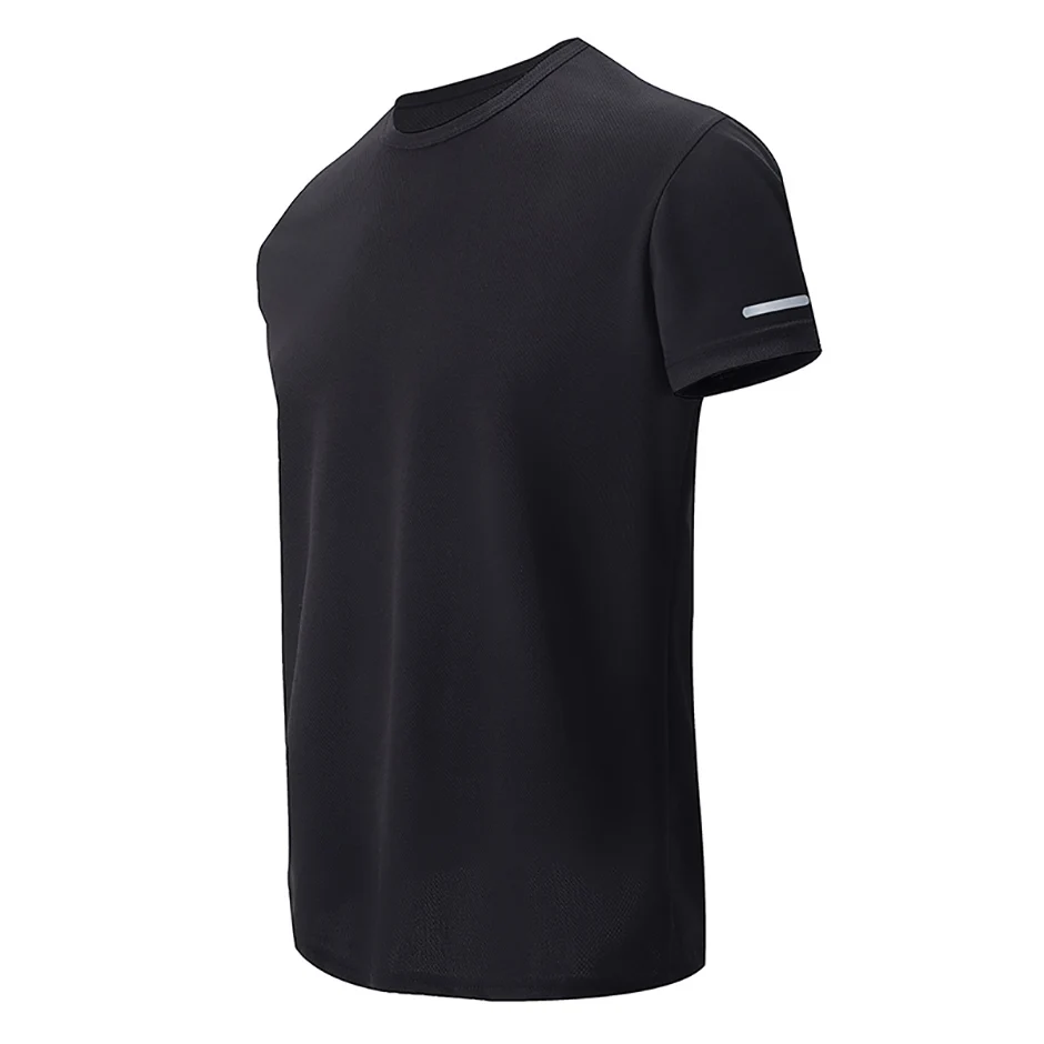2/4/6Piece Four Seasons Men's Solid Color Round Neck Short Sleeve Top With Printed Cuffs Youth Sports And Leisure T-shirt trendy