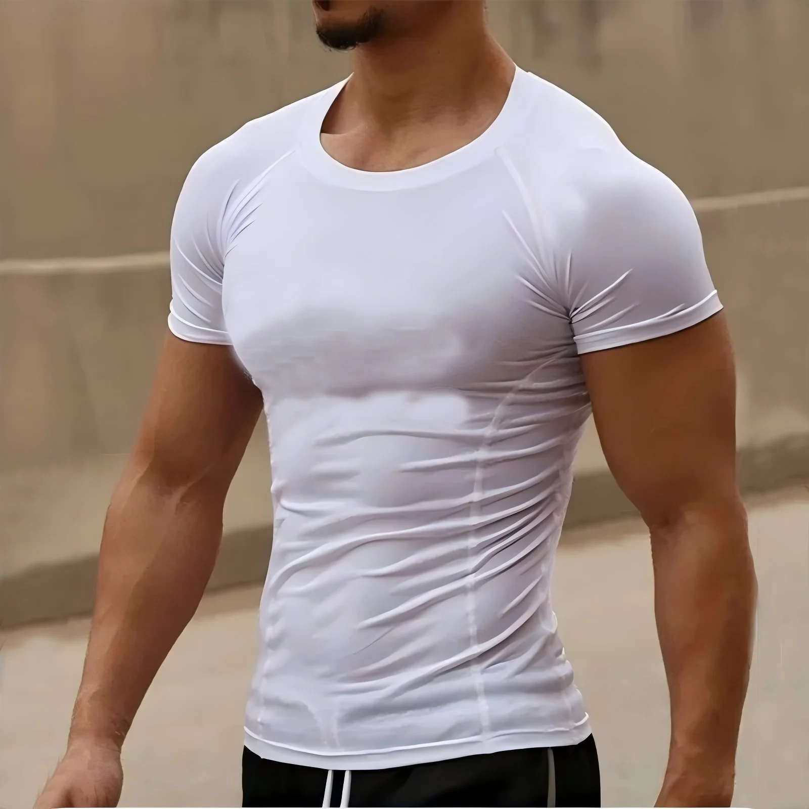 Men Running Compression T-shirt Short Sleeve Sport Tees Gym Fitness Sweatshirt Male Jogging Tracksuit Homme Athletic Shirt Tops