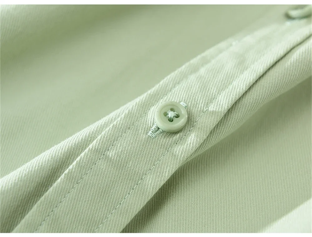 Men's Japanese Style Long Sleeve Shirt Solid Color Cotton Casual Loose Fit Tops Work Daily Shirts For Young Men