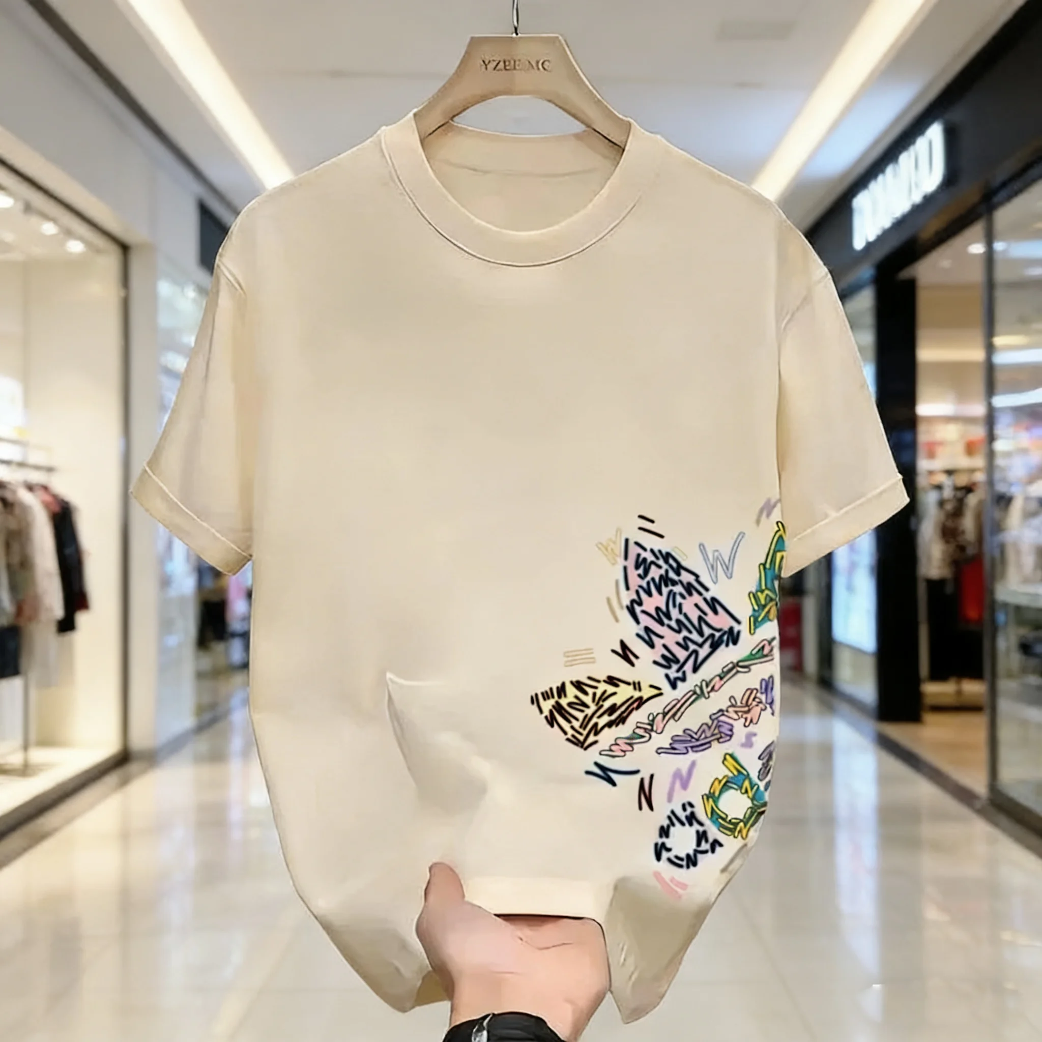 2026 Fashionable Bestseller - Loose-Fitting Round-Neck Summer Cotton T-Shirt for Men and Women, Stylish and Breathable Top