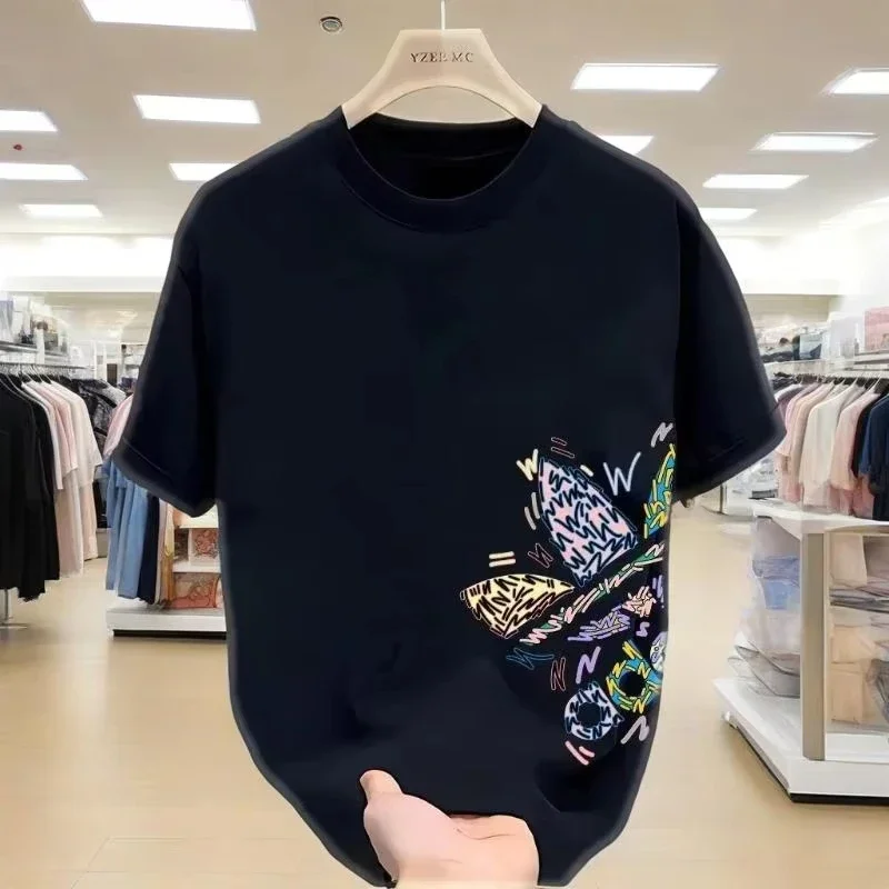 2026 Fashionable Bestseller - Loose-Fitting Round-Neck Summer Cotton T-Shirt for Men and Women, Stylish and Breathable Top