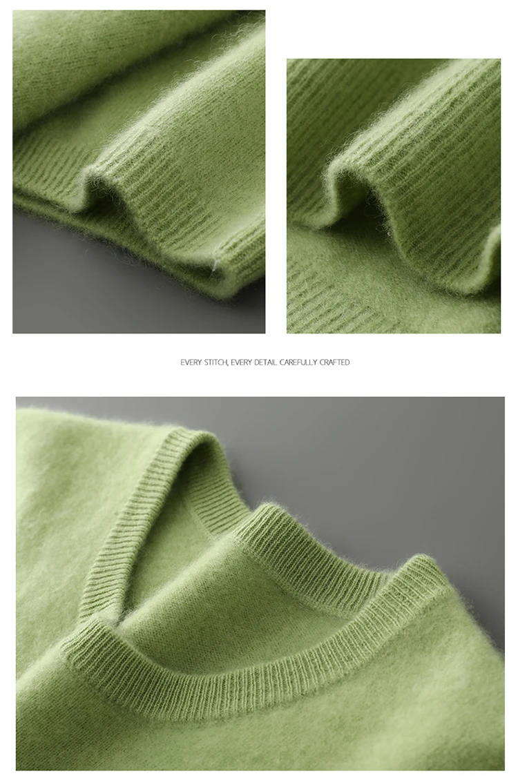 Spring and summer new 100% pure cashmere knitted T-shirt men's round neck short sleeved pullover loose cashmere solid color top