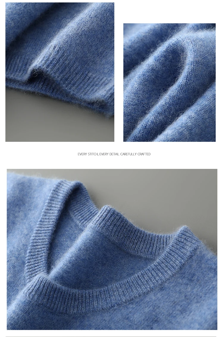 Spring and summer new 100% pure cashmere knitted T-shirt men's round neck short sleeved pullover loose cashmere solid color top