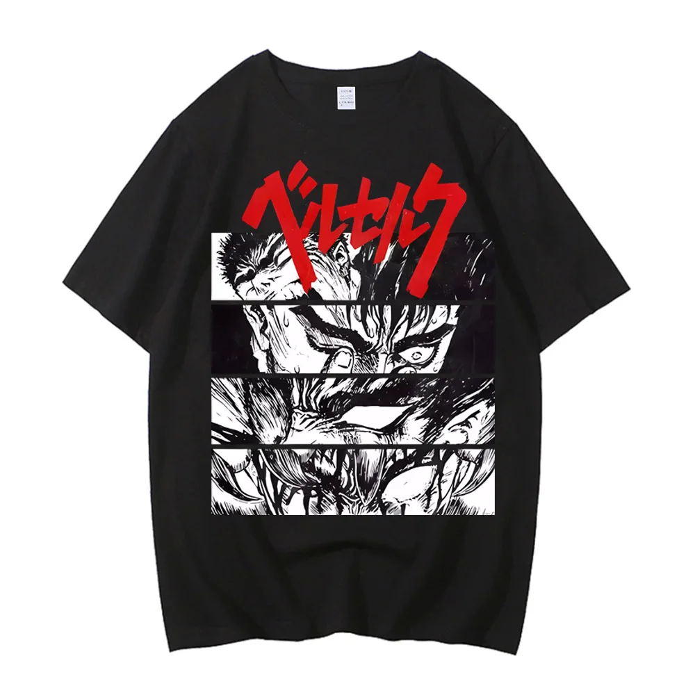 Anime Berserk Tshirt Summer Men Women High Quality Cotton Short Sleeve T Shirt Print T-shirt Tops 2024 Tee Trend Fans Clothes
