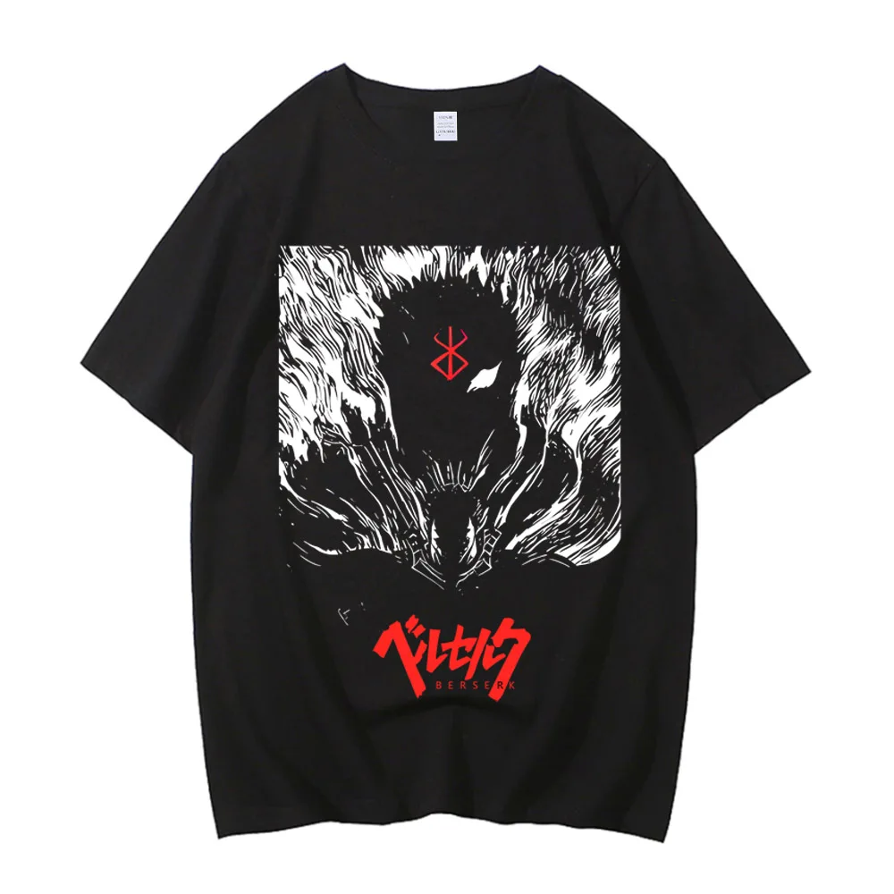 Anime Berserk Tshirt Summer Men Women High Quality Cotton Short Sleeve T Shirt Print T-shirt Tops 2024 Tee Trend Fans Clothes