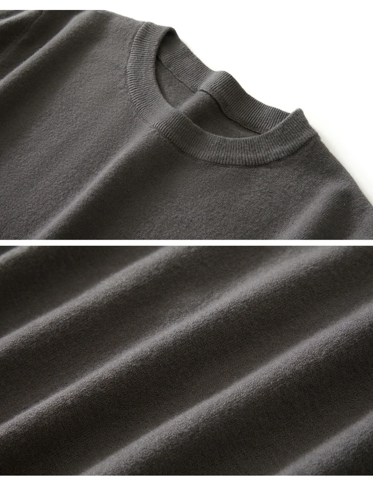 2026 Spring/Summer New Round Neck Short Sleeve Men's Wool Knitted T-shirt Loose Large Sweater Casual Outerwear Solid Color Tops