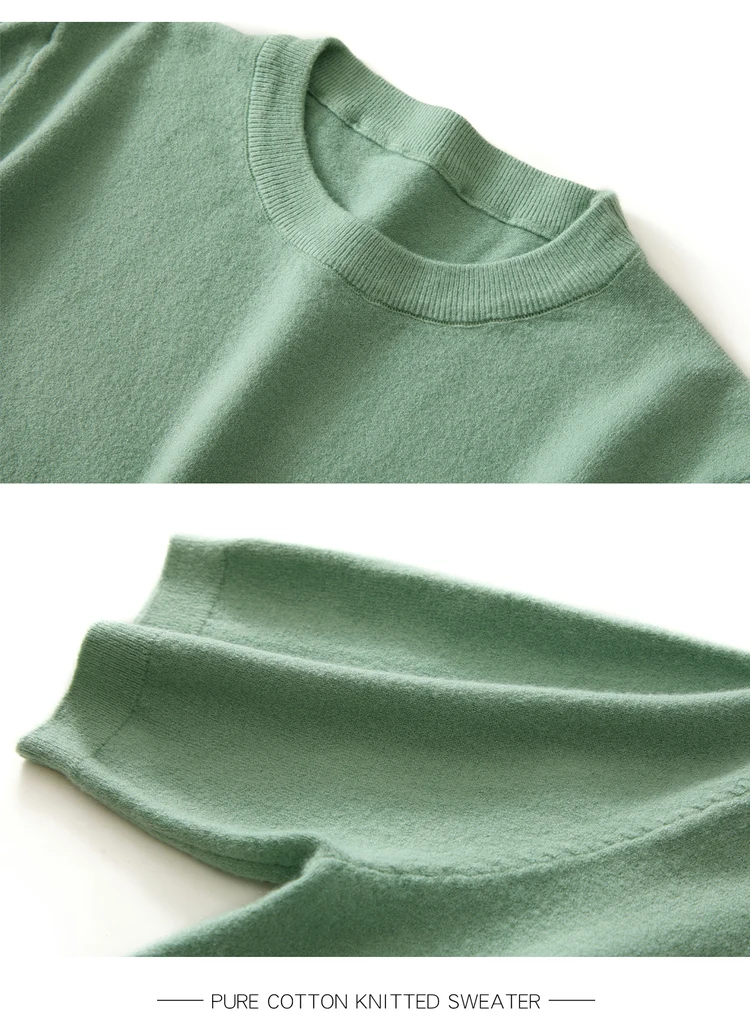 2026 Spring/Summer New Round Neck Short Sleeve Men's Wool Knitted T-shirt Loose Large Sweater Casual Outerwear Solid Color Tops