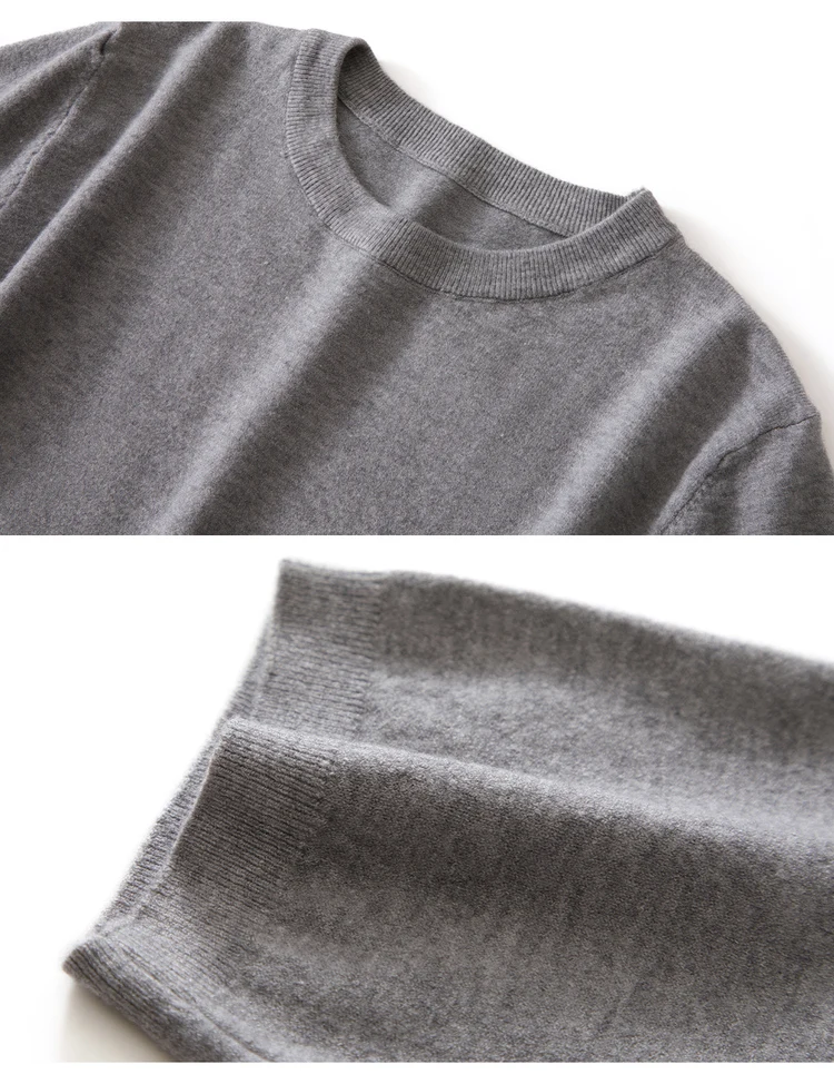 2026 Spring/Summer New Round Neck Short Sleeve Men's Wool Knitted T-shirt Loose Large Sweater Casual Outerwear Solid Color Tops