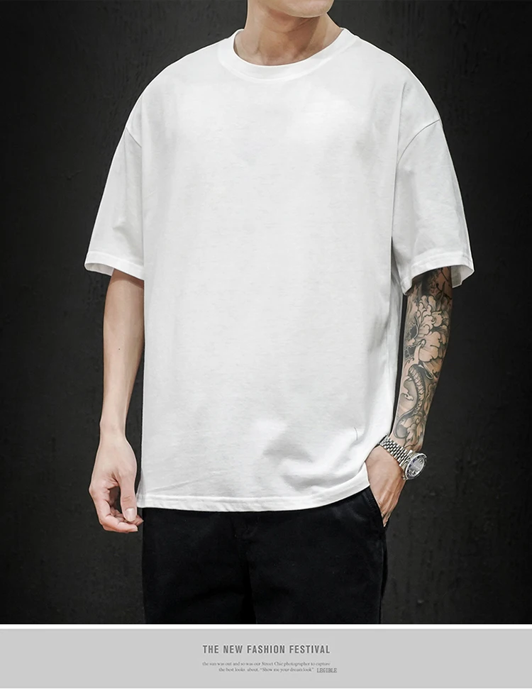 LEGIBLE 2025 Summer Men's T Shirt Casual Loose Cotton Short Sleeve T-Shirt Mens Top Tee shirt Men