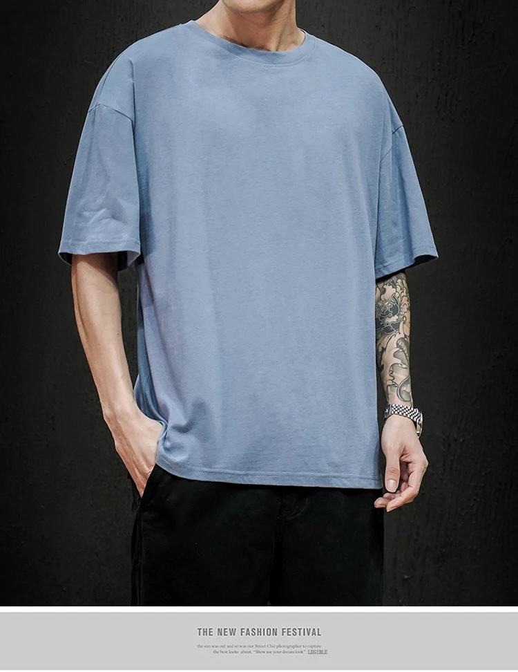 LEGIBLE 2025 Summer Men's T Shirt Casual Loose Cotton Short Sleeve T-Shirt Mens Top Tee shirt Men